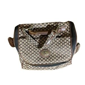 Dvf Vintage Floral Tapestry Brown Tan Carry On Travel Weekend Bag​​​